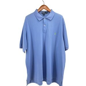 Polo Ralph Lauren Mens 3XLT Tall Light Blue Cotton Pique Short Sleeve Polo Shirt